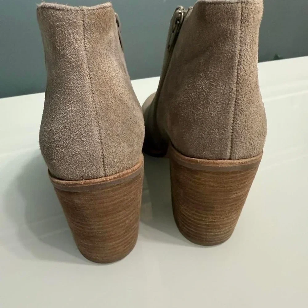 Jeffrey Campbell Suede Block‎ Heel Booties – Taupe – Size 7